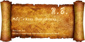 Márkus Barakony névjegykártya